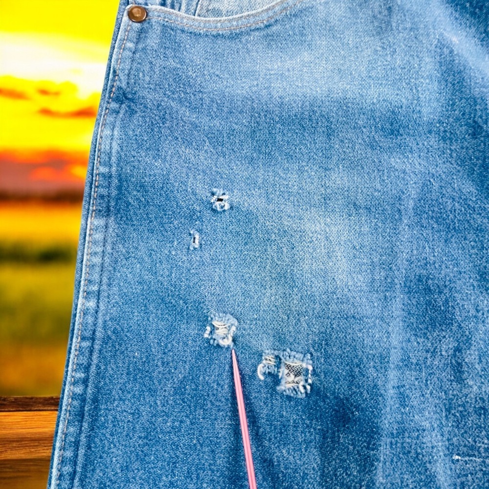 Vtg Wrangler Cowboy Cut Denim Jeans Mens 38x36 31MWZDN USA Distressed 90s - Picture 12 of 15
